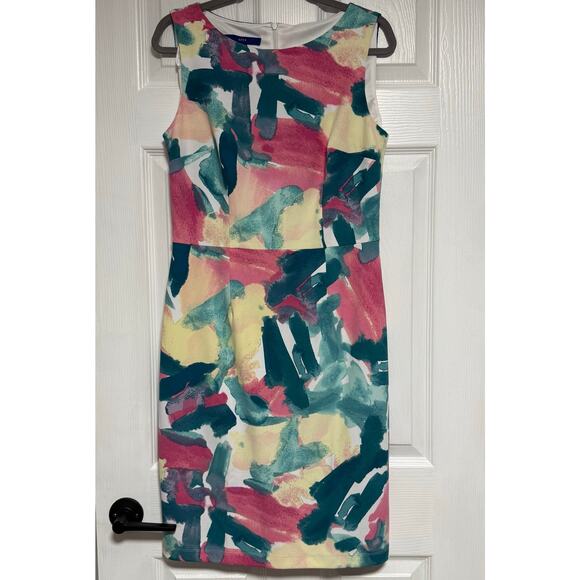 Apt.9 New Women's Abstract Sleeveless Sheath Dress Size 8 - Picture 1 of 14